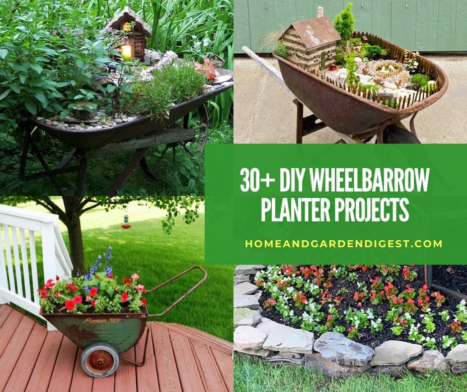 Awesome Diy Wheelbarrow Planter Ideas, Wooden Wheelbarrow Planter Ideas