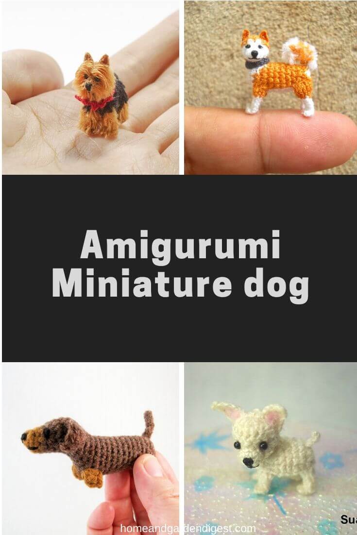 Micro stuffed Puppy Miniature Crocheted Animals Ooak Dog Petite Friend Artist Mini Teddy Dog for Mini Blythe Animal Puppy Micro dog toy