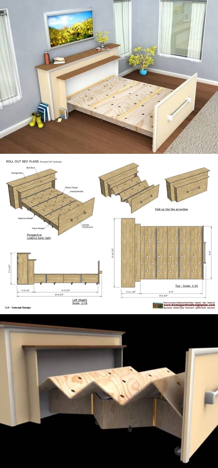 20 Amazing Diy Space Saving Bed Frame, Diy Collapsible Bed Frame