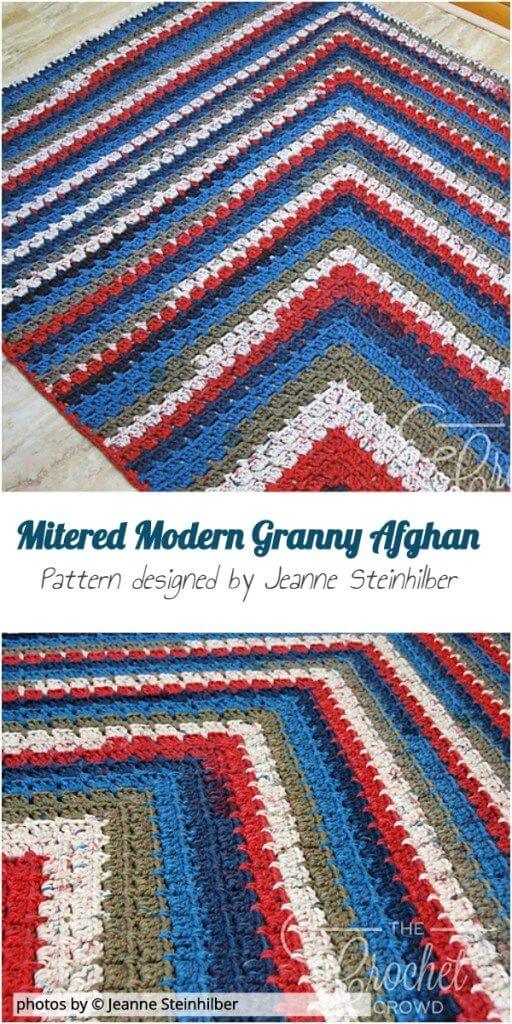 20+ Crochet Mitered Granny Square Blanket Free Patterns For 2023