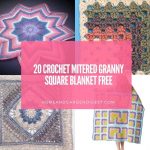 20 Crochet Mitered Granny Square Blanket Free Patterns