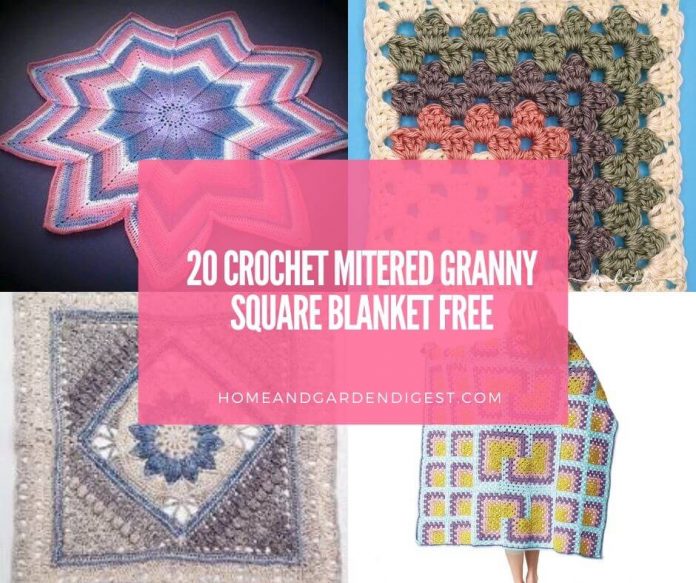 20+ Crochet Mitered Granny Square Blanket Free Patterns For 2021