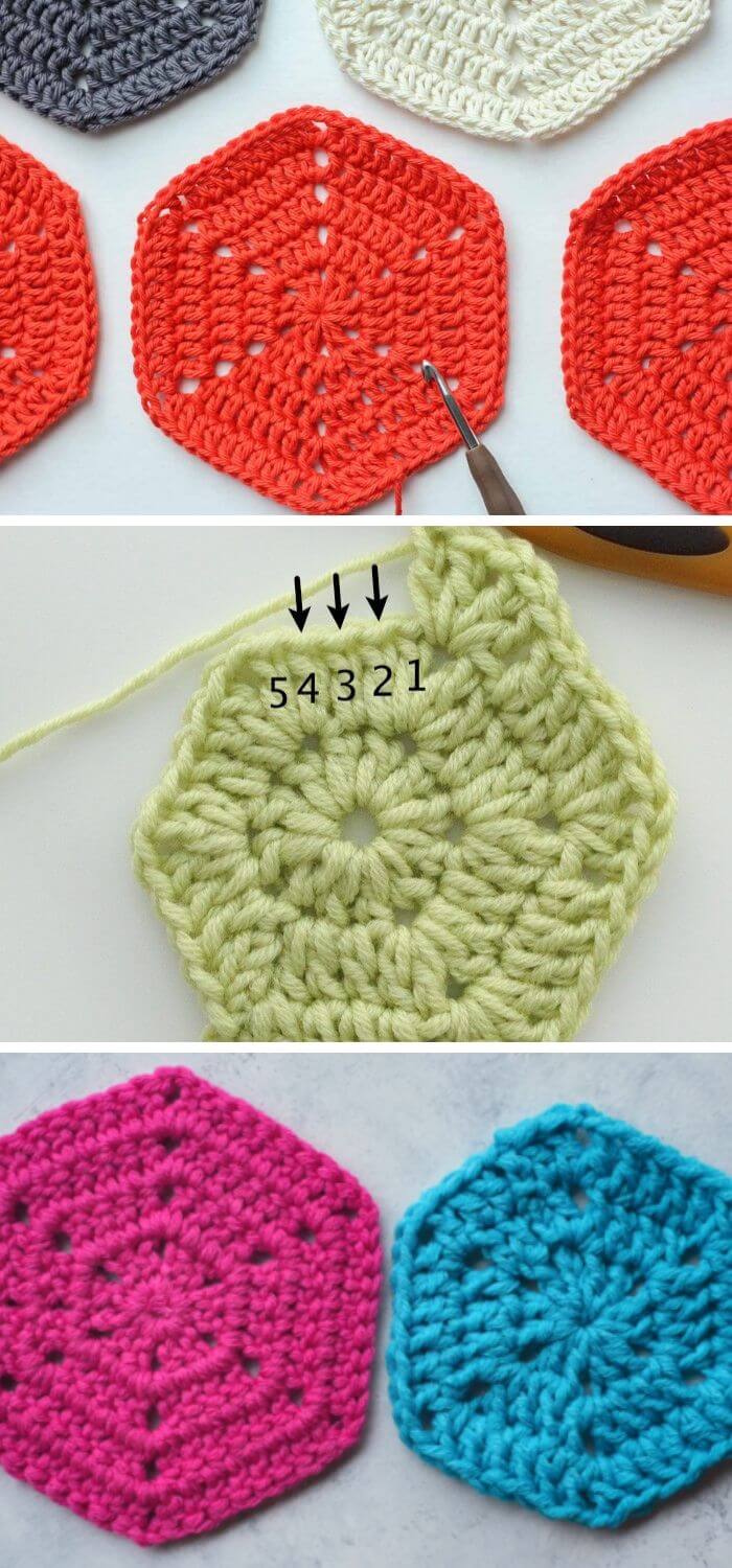 15 Creative Crochet Hexagon Motif  Free Patterns With 