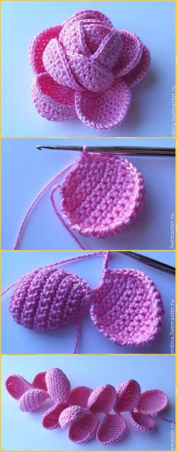 crochet rose diagram