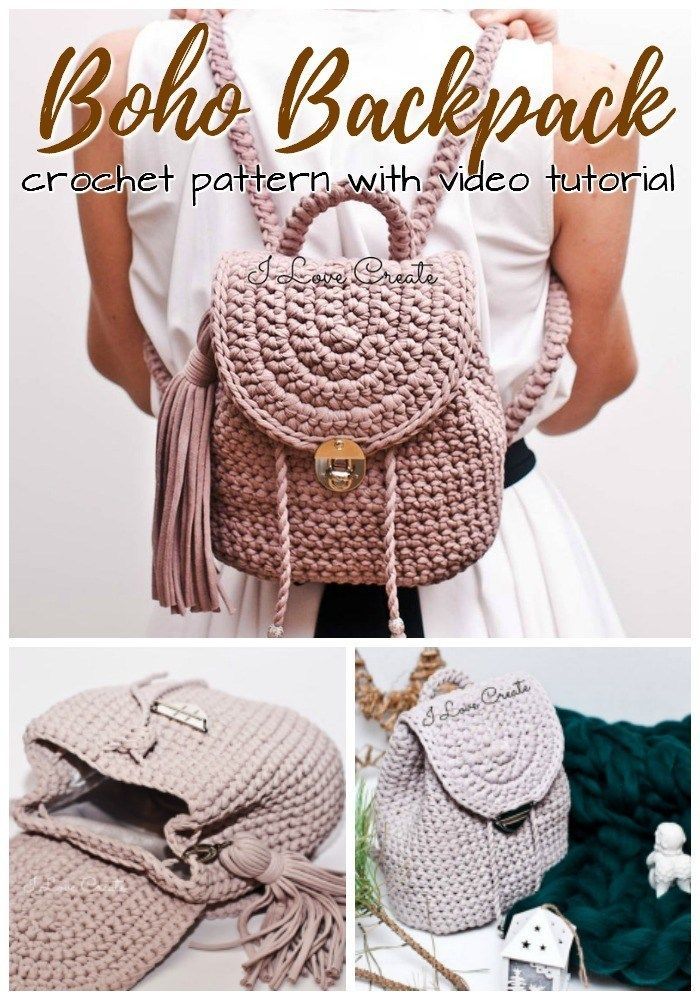 20 Crochet Backpack Free Patterns for Big Kids & Adults