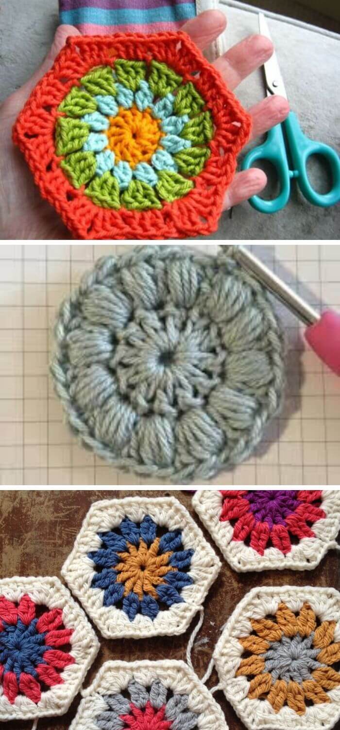 15 Creative Crochet Hexagon Motif  Free Patterns With 