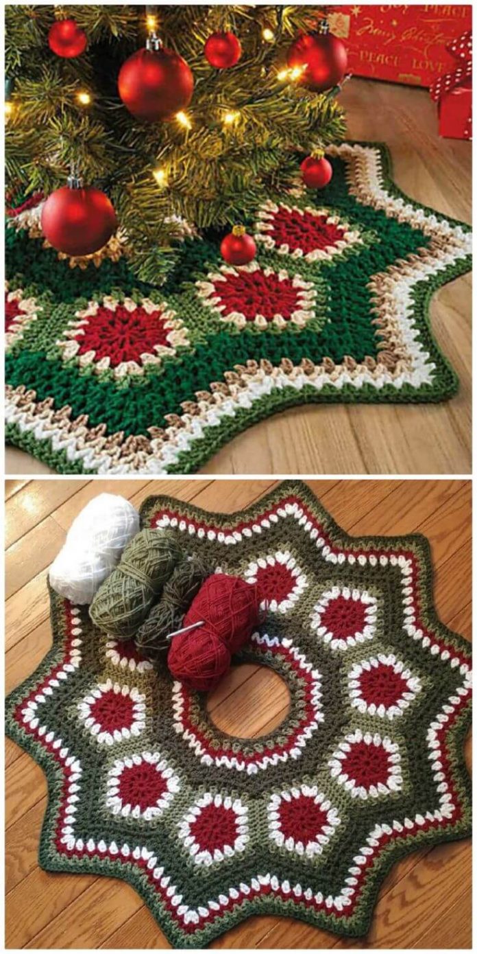 17 Crochet Christmas Tree Skirt Free Patterns