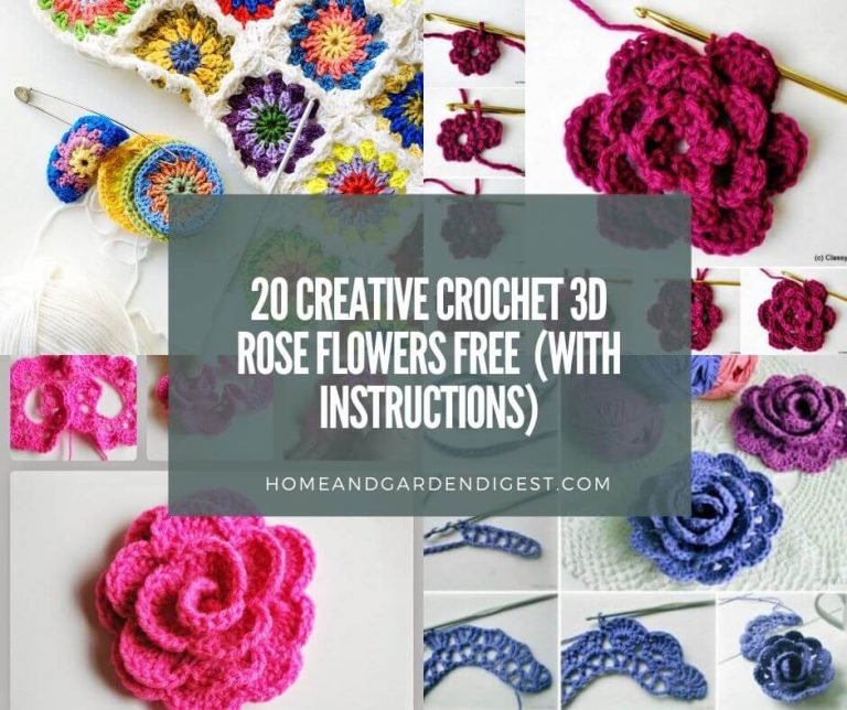 20 Creative Crochet 3D Rose Flowers Free Patterns (With Instructions)