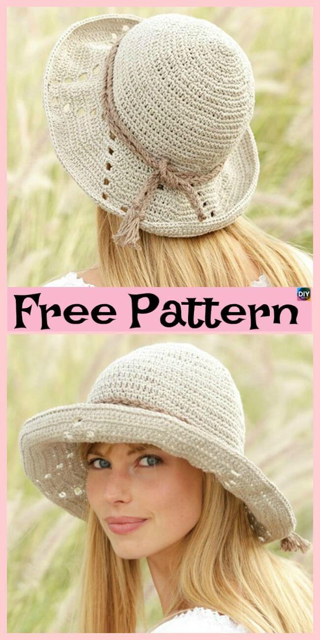 15 Crochet Girls Sun Hat Free Patterns For