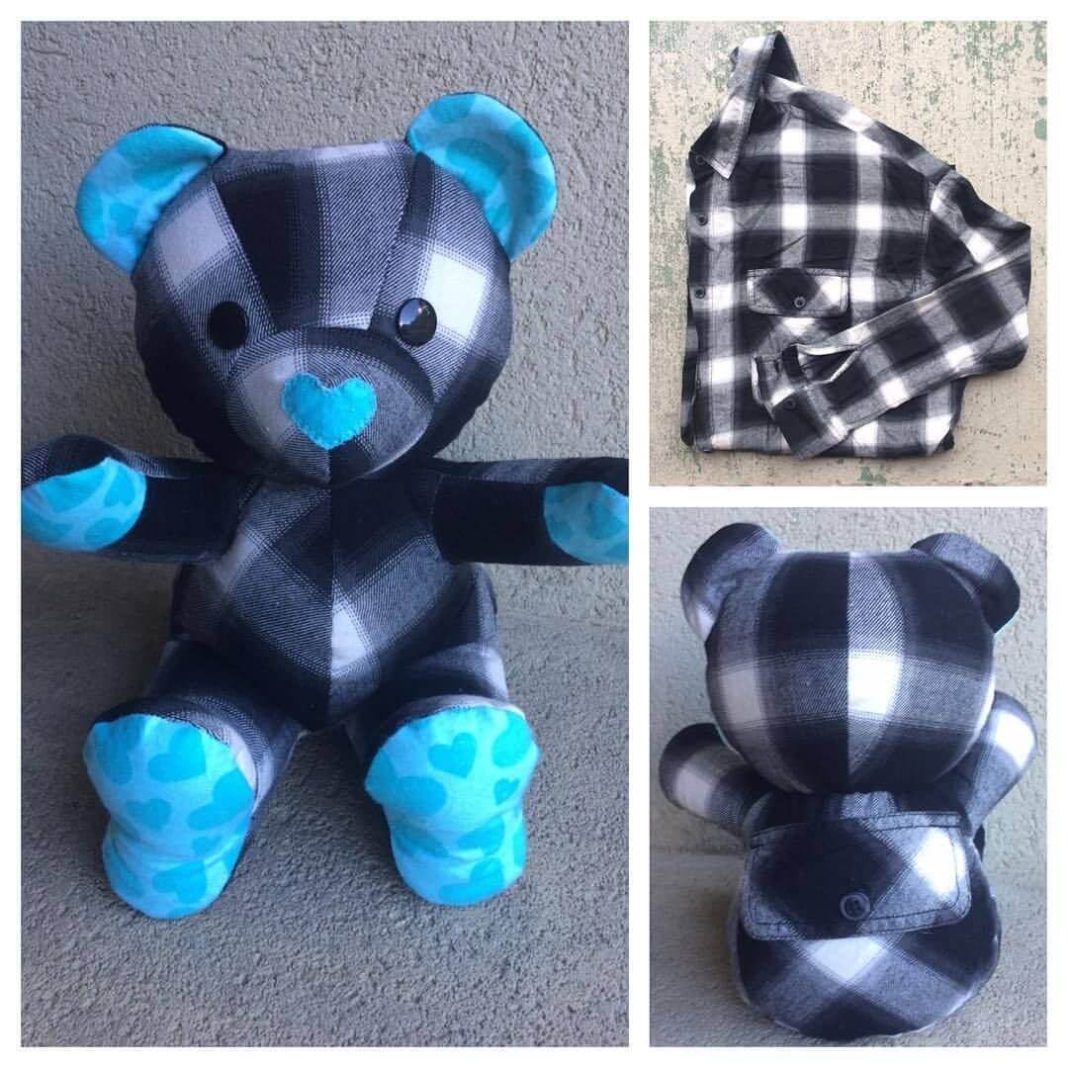 teddy made out of baby clothes