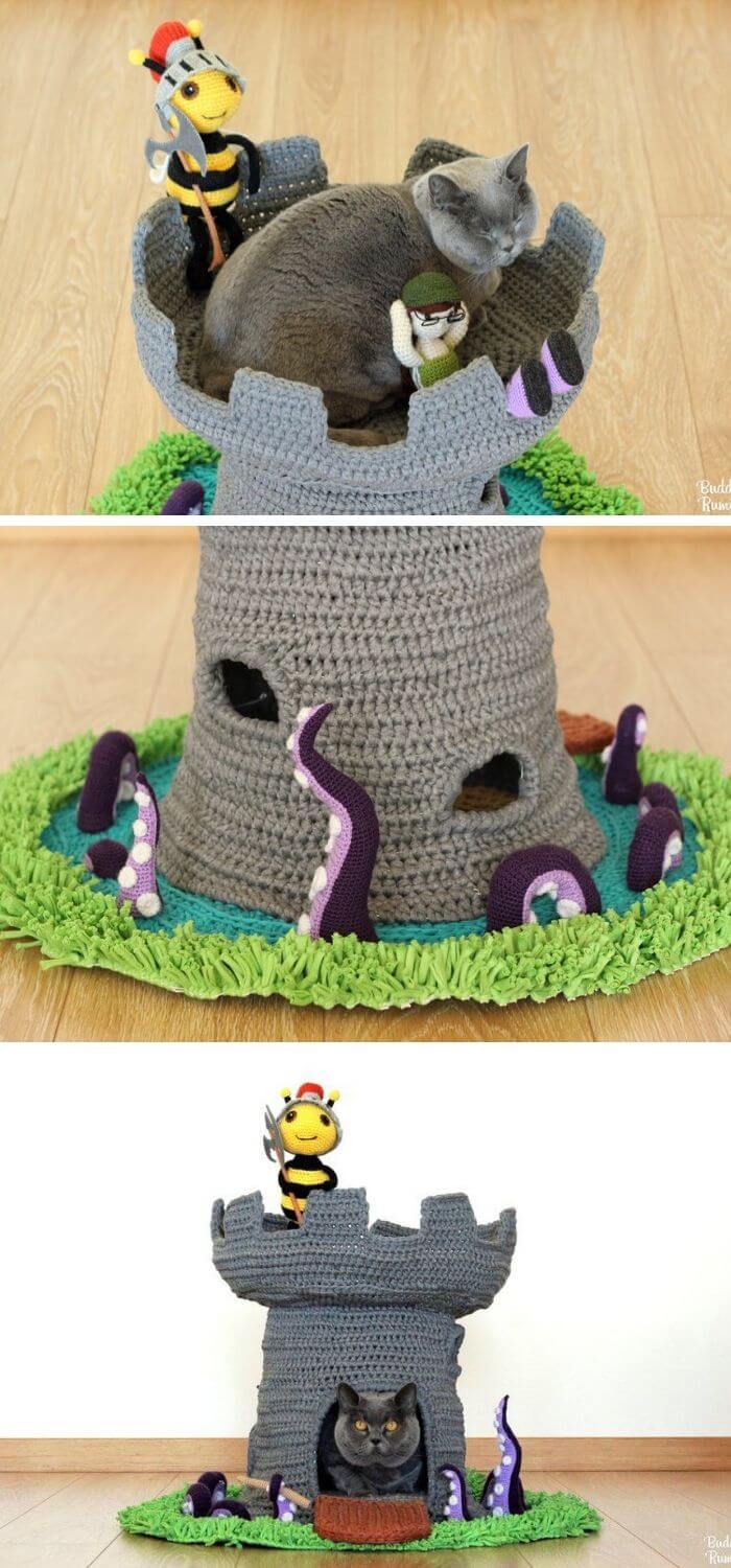 Crochet Cat House And Nest Bed Patterns For 0145