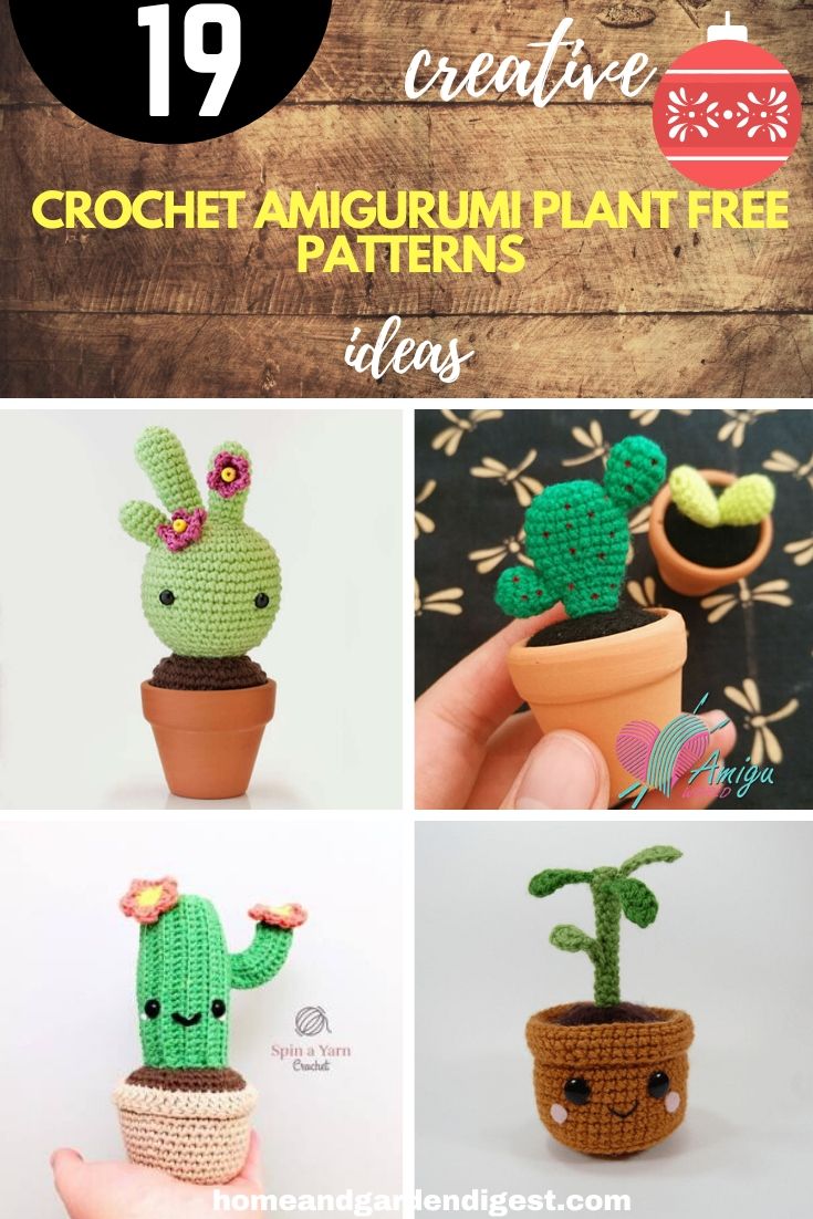 19 Crochet Amigurumi Plant Free Patterns For