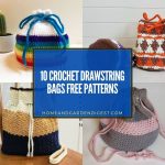 10 Crochet Drawstring Bags Free Patterns