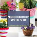 20 Crochet Plant Pot Cosy Cover Free Pattern