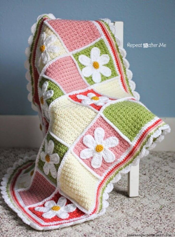 15 Crochet Daisy Flower Blanket Free Patterns Home and Garden Digest