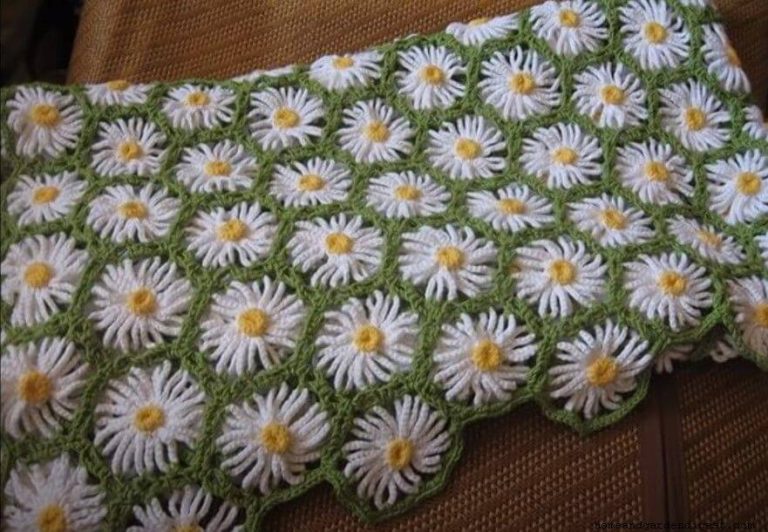15 Crochet Daisy Flower Blanket Free Patterns - Home and Garden Digest