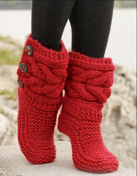 15 Knit Adult Slippers Boots Free Patterns Instructions With Pictures