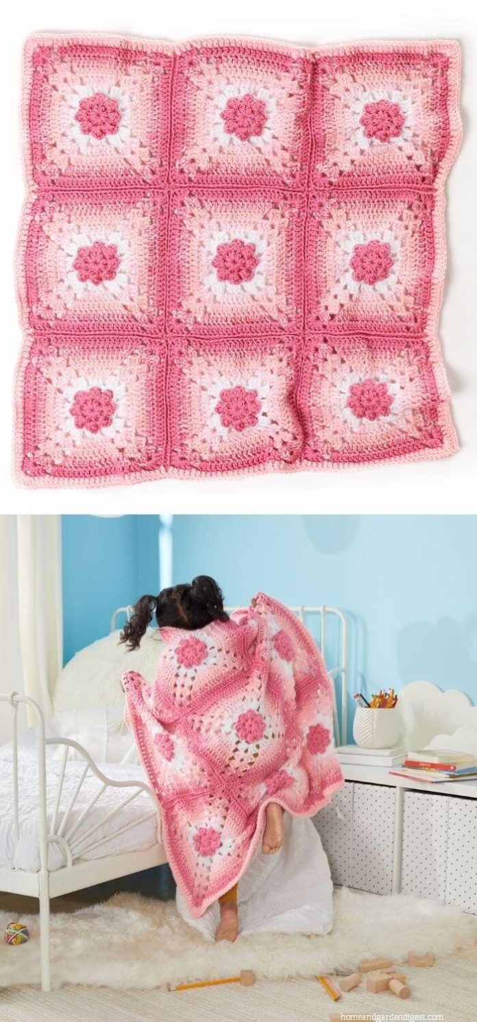 15 Crochet Flower Blanket Free Patterns & Instructions (With Pictures)