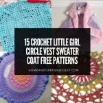 15 Crochet Little Girl Circle Vest Sweater Coat Free Patterns