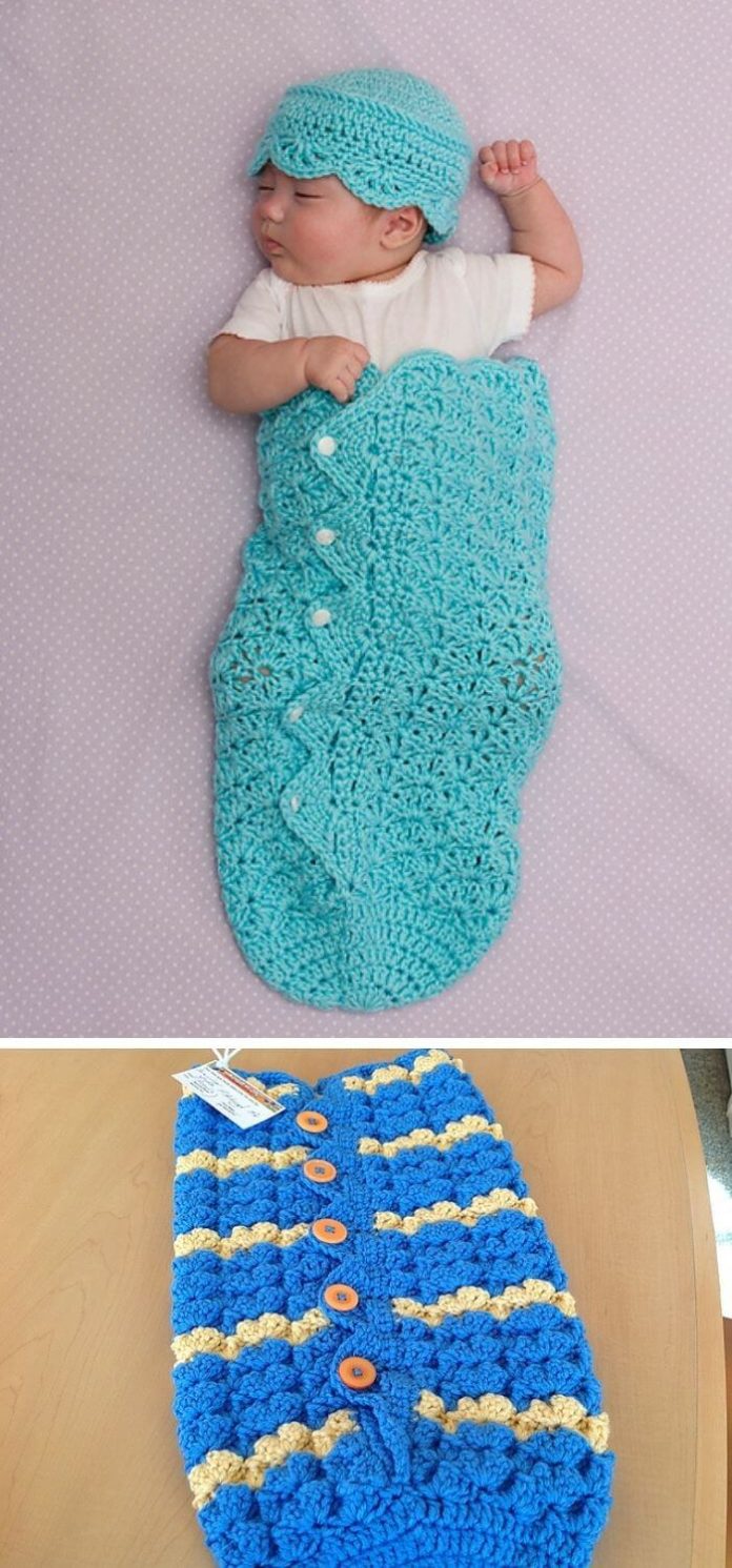 15 Crochet Snuggle Sack Cocoon Free Patterns Instructions