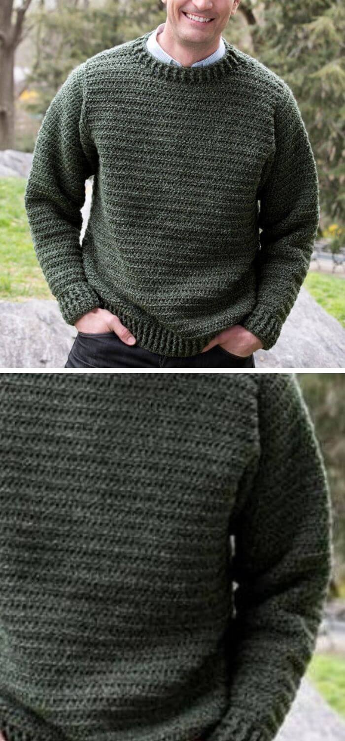 crochet mens sweater pattern free
