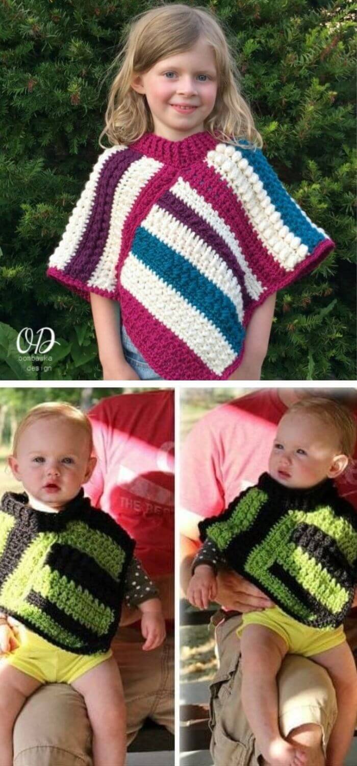 15 Crochet Kids Capes & Poncho Free Patterns & Instructions
