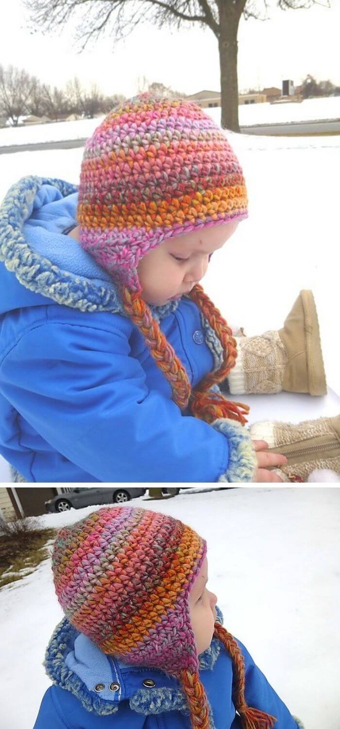 seamless earflap hat crochet pattern