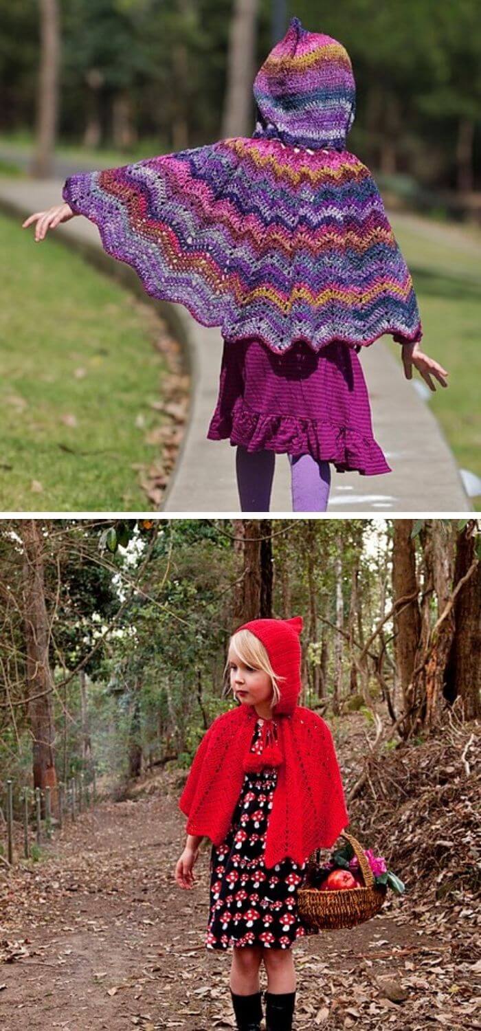 15 Crochet Kids Capes & Poncho Free Patterns & Instructions