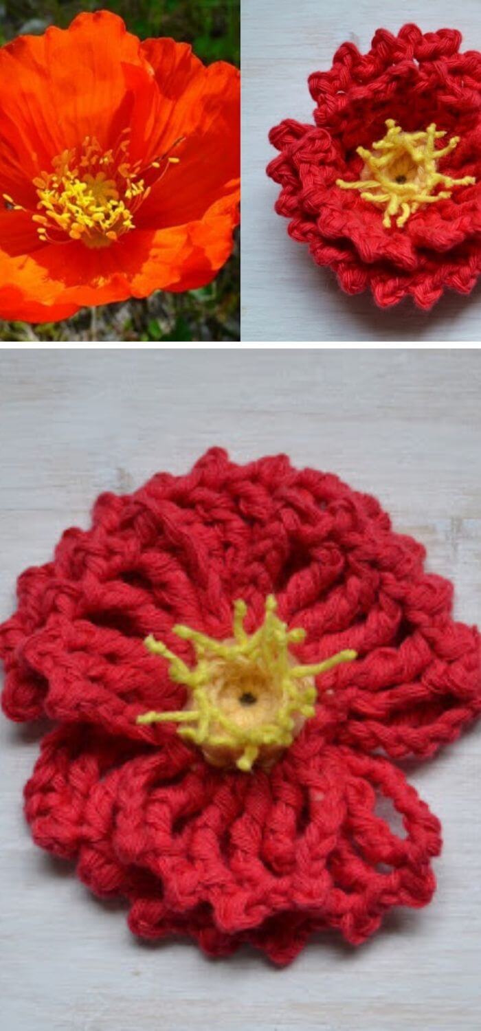 15 Best Crochet Poppy Flower Free Patterns & Instructions