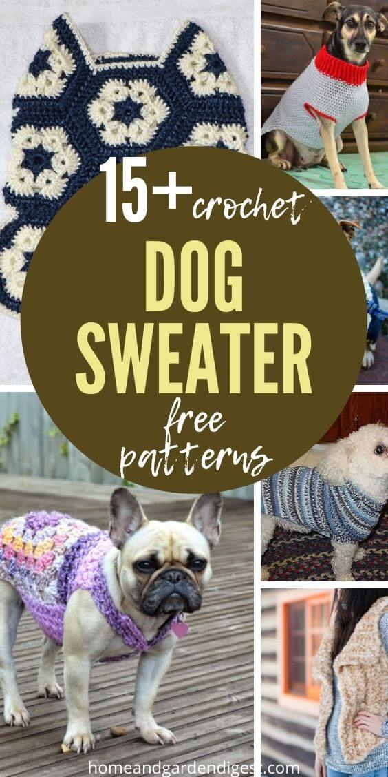 2 PDF Crochet PATTERNS 11-13 Ibs 5-6 Kg Dog Sweater and 