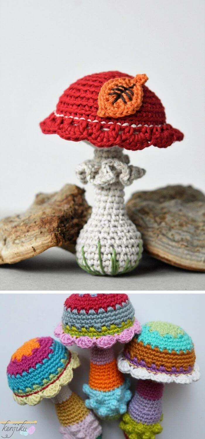 15 Free Amigurumi Crochet Mushroom Softies Free and Paid Patterns