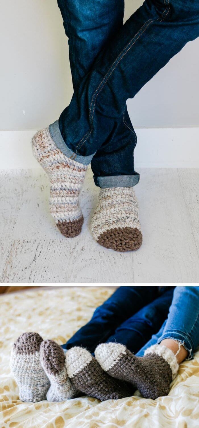 15 Crochet Moccasin Slippers Free Patterns - Home and Garden Digest