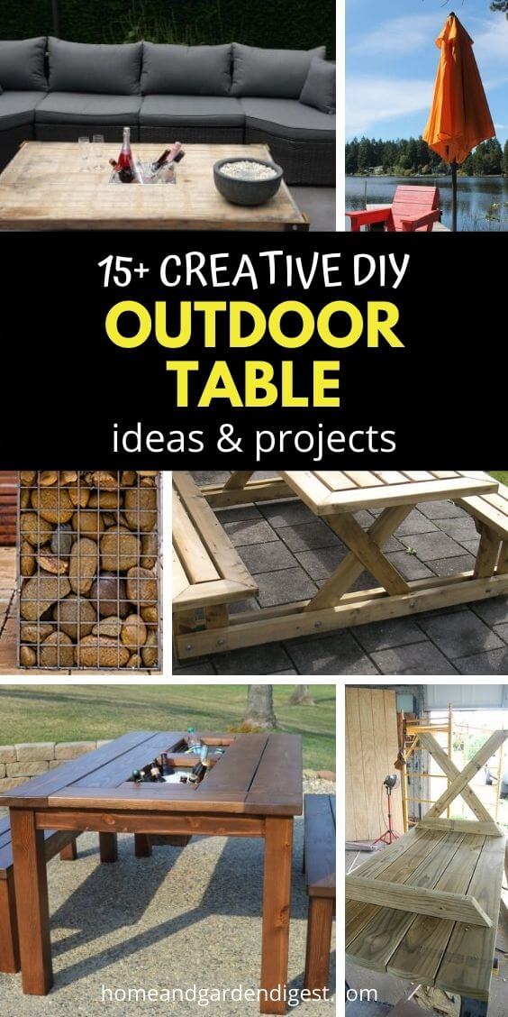 15 Diy Outdoor Table Ideas Projects Free Plans