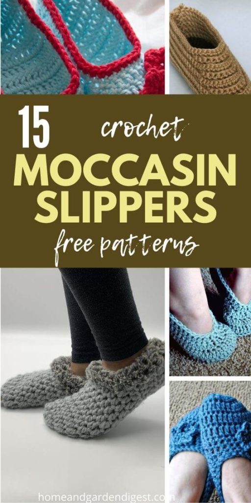 15 Crochet Moccasin Slippers Free Patterns Home And Garden Digest